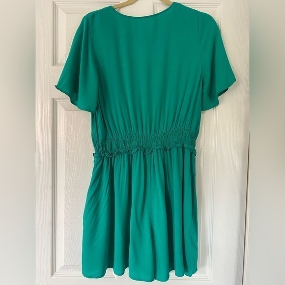 ZARA Green Smocked Waist Short Sleeve Romper Size Small - Picture 4 of 8